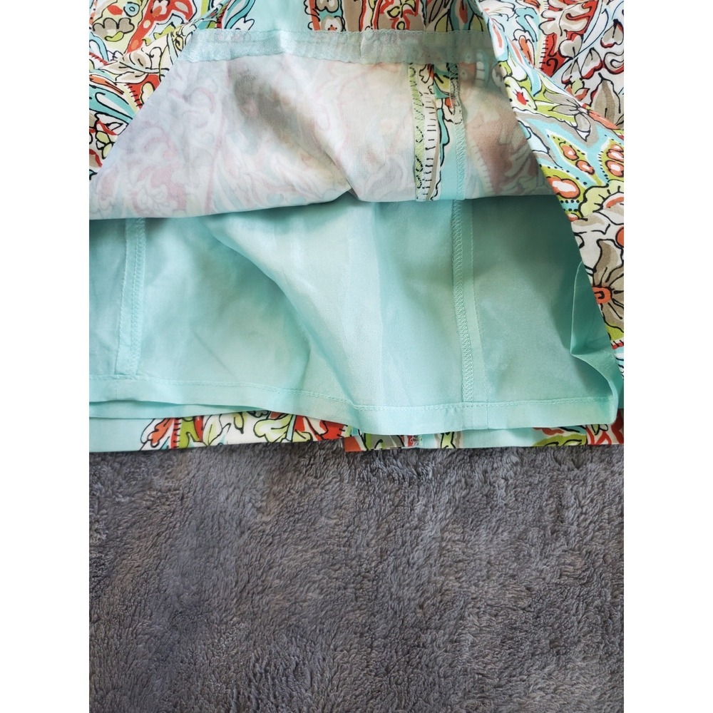 Tommy Bahama Blue Orchid Sunset Paisley Tropical Cotton Dress SILK Lined Size 6 - Picture 5 of 8
